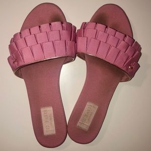 Ted Baker Pink Ruffle Thong Slides